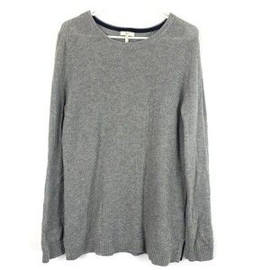 joie gray wool crew neck long sweater medium